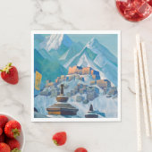 ヒマラヤ山峰のチベットの風景 スタンダードランチョンナプキン (インサイチュ)