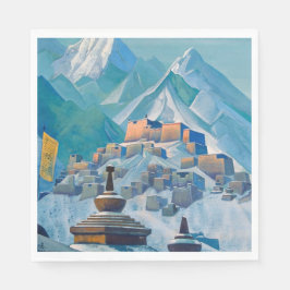 ヒマラヤ山峰のチベットの風景 スタンダードランチョンナプキン