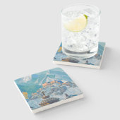 ヒマラヤ山峰のチベットの風景 ストーンコースター (横)