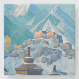 ヒマラヤ山峰のチベットの風景 ストーンコースター