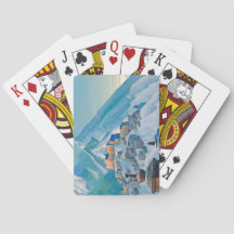 ヒマラヤ山峰のチベットの風景