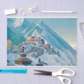 ヒマラヤ山峰のチベットの風景 薄葉紙 (クラフト)