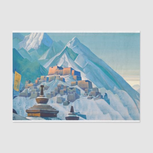 ヒマラヤ山峰のチベットの風景 薄葉紙 (正面)