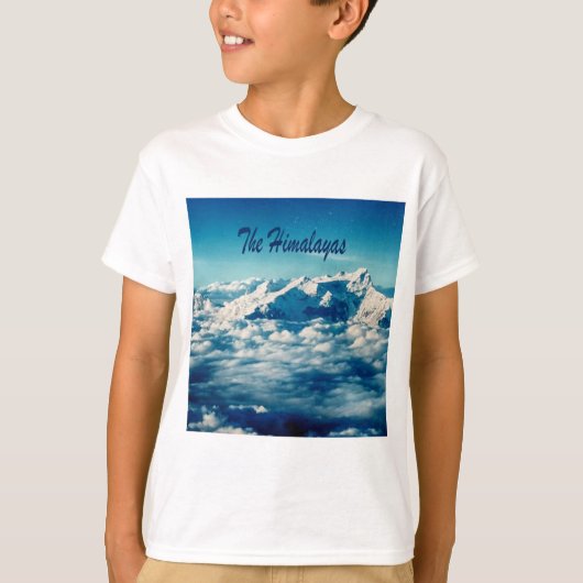 ヒマラヤ山脈(テキストあり) Tシャツ (正面)