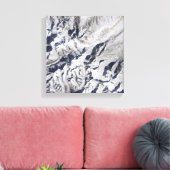 ヒマラヤ氷河の衛星ビュー キャンバスプリント (インサイチュ (リビング))