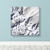 ヒマラヤ氷河の衛星ビュー キャンバスプリント (インサイチュ (ウッドフロア))