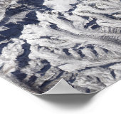 ヒマラヤ氷河の衛星ビュー ポスター (角)