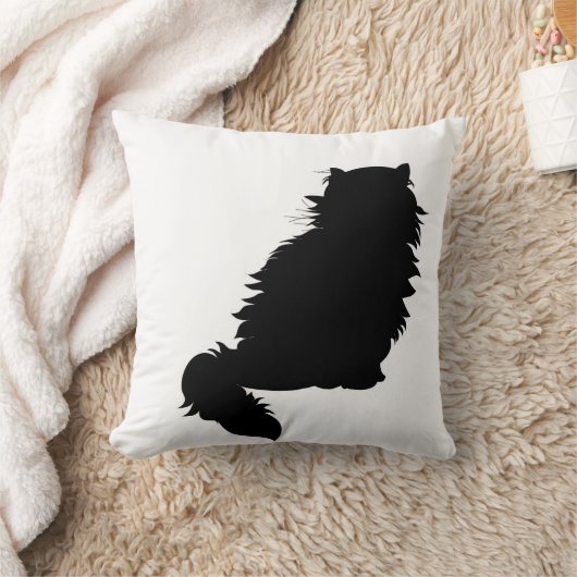 ヒマラヤ猫のシルエットの枕 クッション (ブランケット)