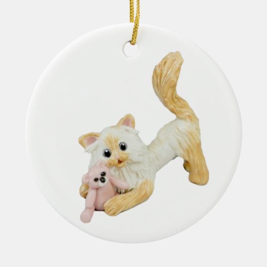 ヒマラヤ猫の火炎点セラミックオーナメント セラミックオーナメント (正面)