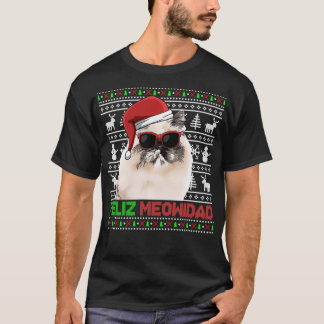 ヒマラヤ猫フェリツメオウィドおもしろいクリスマスプルロ Tシャツ