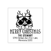 ヒマラヤ猫差出人住所クリスマス ラバースタンプ (インプリント)