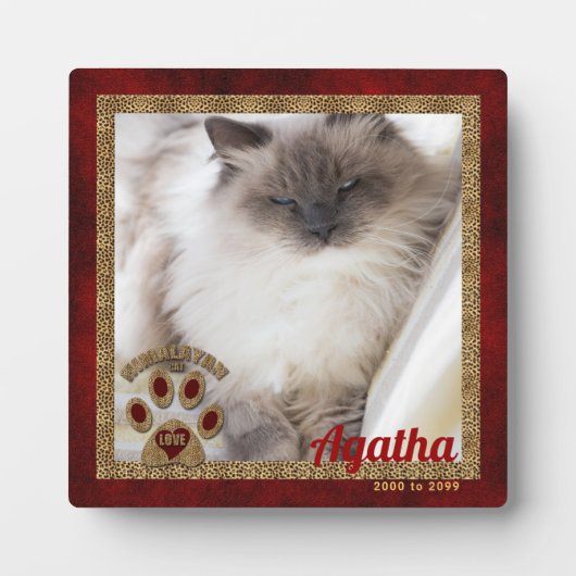 ヒマラヤ猫記念写真 フォトプラーク (正面)