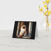 ヒマラヤ猫 カード (黄色い花)