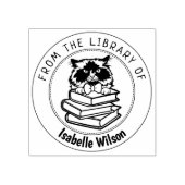 ヒマラヤ猫、図書館の本 ラバースタンプ (インプリント)