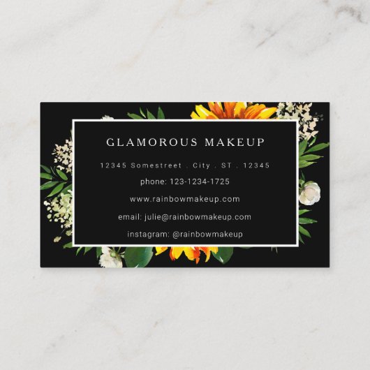 ヒマワアートリフローラブラック 名刺 (裏面)