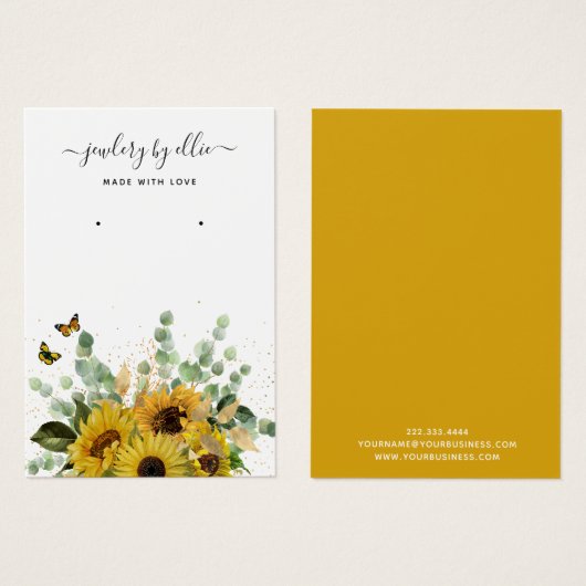 ヒマワエレガントリジュエリーイヤリング表示カード (正面&裏面)