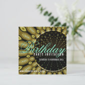 ヒマワファンキーリーオリーブグリーン+ミントパーティー 招待状 (スタンド正面)