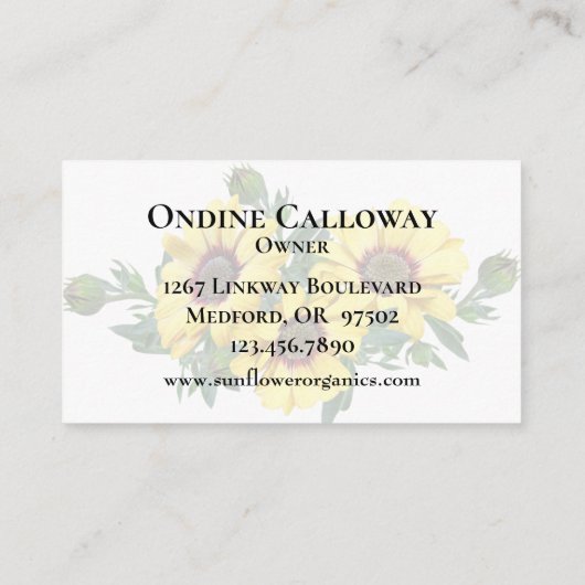 ヒマワモダンリーホームビジネススキンカ気にード 名刺 (裏面)