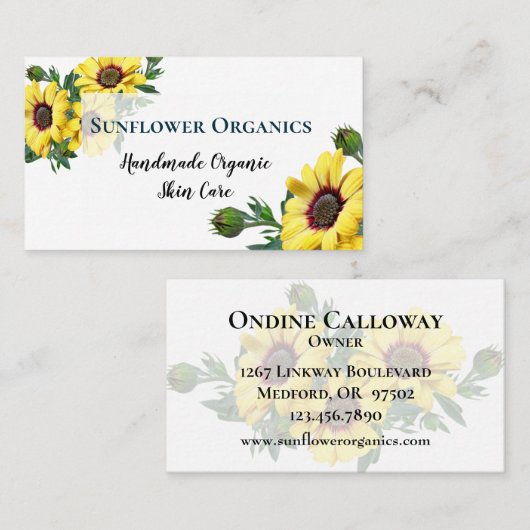 ヒマワモダンリーホームビジネススキンカ気にード 名刺 (正面/裏面)