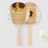 ヒマワラスカントリーバーラップレース結婚式の引き出物 ハンドファン (正面&裏面)