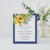 ヒマワラズイエローブルーフローラ結婚式招待状 (スタンド正面)