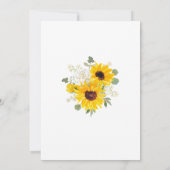 ヒマワラズホワイトローゼジオメトリックボタニッ結婚クス 招待状 (裏面)