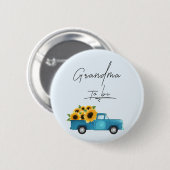 ヒマワリおばあちゃんがいる水色トラック 缶バッジ (正面&裏面)