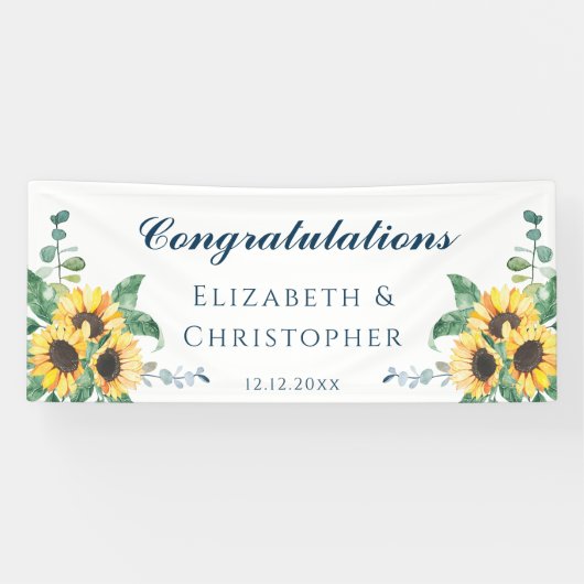 ヒマワリおめでとう結婚披露宴 横断幕 (横)