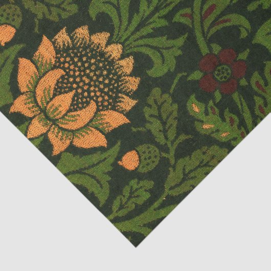 ヒマワリおよびつる植物のウィリアム・モリスのティッシュペーパー 薄葉紙 (詳細)