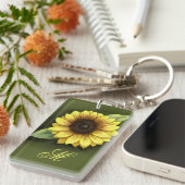 ヒマワリおよびモノグラム キーホルダー (正面右)