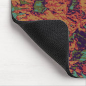 ヒマワリおよび葉のカムフラージュパターン マウスパッド (コーナー)