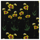 ヒマワリおよび蜂 ファブリック (クローズアップ)