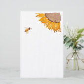 ヒマワリおよび蜂 便箋 (スタンド正面)