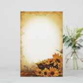ヒマワリおよび蝶 便箋 (スタンド正面)
