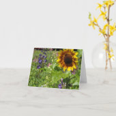 ヒマワリおよびHollyhocks -空白のなカード カード (黄色い花)