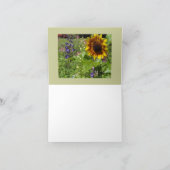 ヒマワリおよびHollyhocks -空白のなカード カード (内部)
