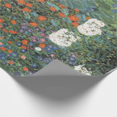 ヒマワリが付いているグスタフのクリムトの農場の庭 ラッピングペーパー (角)