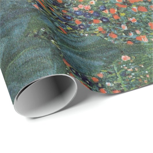 ヒマワリが付いているグスタフのクリムトの農場の庭 ラッピングペーパー (ロールコーナー)
