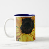 ヒマワリが付いているコーヒー・マグ ツートーンマグカップ (左)