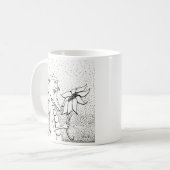 ヒマワリが付いているドラゴン コーヒーマグカップ (正面左)