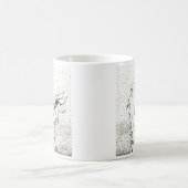ヒマワリが付いているドラゴン コーヒーマグカップ (中央)