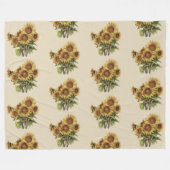 ヒマワリが付いている毛布 フリースブランケット (正面(横))