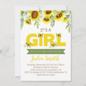 ヒマワリそれは女の子のベビーシャワーの招待状です 招待状 (正面)