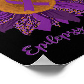 ヒマワリてんかん認識度 – 紫リボン ポスター (角)