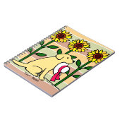 ヒマワリとのパーソナライズで黄色いラブラドール ノートブック (左側)