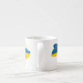 ヒマワリとウクライナ国旗を持つウクライナの地図 エスプレッソカップ (裏面)