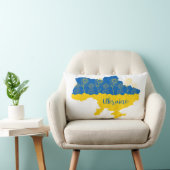 ヒマワリとウクライナ国旗を持つウクライナの地図 ランバークッション (椅子)