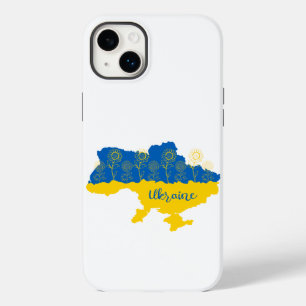ヒマワリとウクライナ国旗を持つウクライナの地図 Case-Mate iPhone 14 PLUSケース