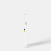 ヒマワリとウクライナ国旗を持つウクライナの地図 iPhoneケース (左側面)