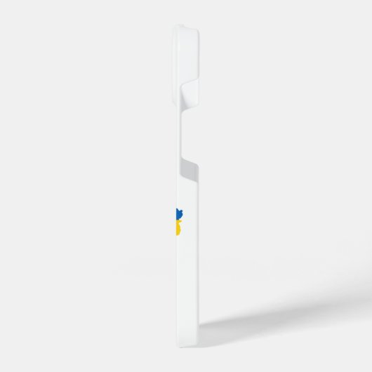 ヒマワリとウクライナ国旗を持つウクライナの地図 iPhoneケース (左側面)